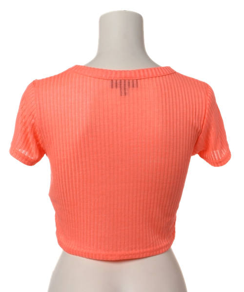 TOPSHOP（トップショップ）の「RIB CROP TEE/リブクロップティー（Tシャツ/カットソー・レディース・ライトピンク・6/8/12/10）」の2枚目の写真