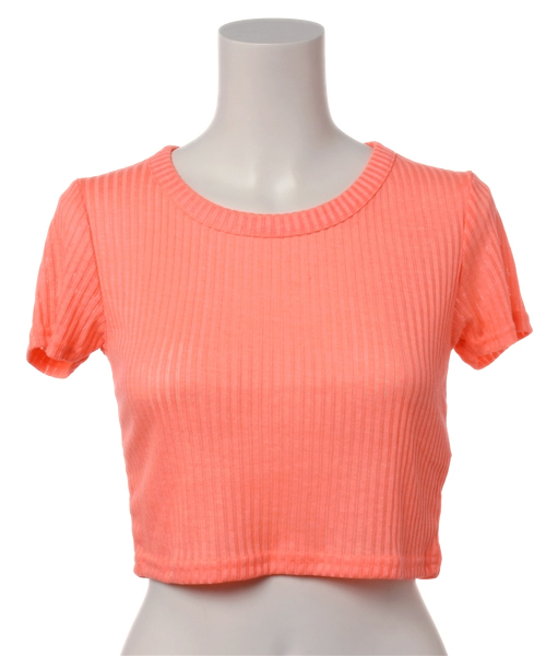 TOPSHOP（トップショップ）の「RIB CROP TEE/リブクロップティー（Tシャツ/カットソー・レディース・ライトピンク・6/8/12/10）」の6枚目の写真