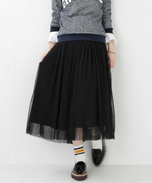 Ray BEAMS | Ray BEAMS / チュールプリーツ ロングスカート(スカート)