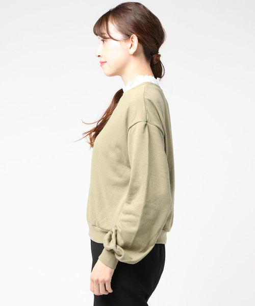 WEGO（ウィゴー）の「WEGO/フリルロゴスウェット（スウェット・レディース・ベージュ/ピンク/グリーン/アイボリー・FREE）」の15枚目の写真