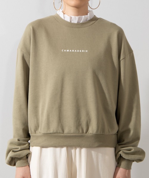 WEGO（ウィゴー）の「WEGO/フリルロゴスウェット（スウェット・レディース・ベージュ/ピンク/グリーン/アイボリー・FREE）」の9枚目の写真