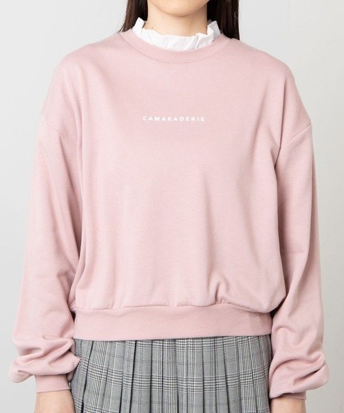 WEGO（ウィゴー）の「WEGO/フリルロゴスウェット（スウェット・レディース・ベージュ/ピンク/グリーン/アイボリー・FREE）」の10枚目の写真