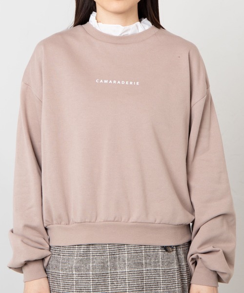 WEGO（ウィゴー）の「WEGO/フリルロゴスウェット（スウェット・レディース・ベージュ/ピンク/グリーン/アイボリー・FREE）」の8枚目の写真