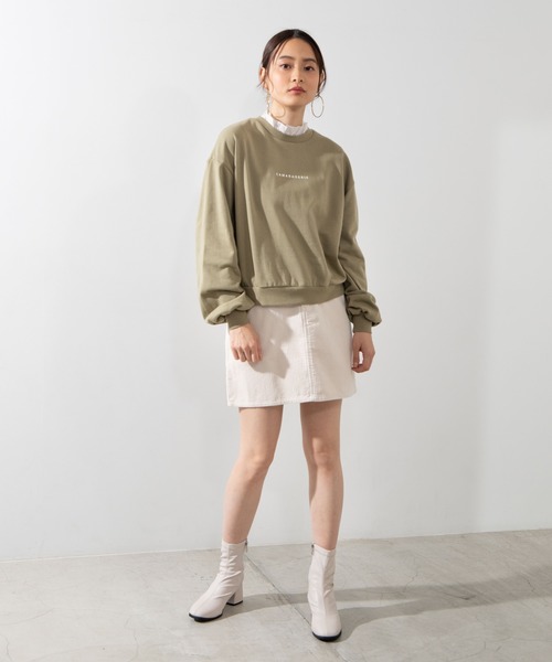 WEGO（ウィゴー）の「WEGO/フリルロゴスウェット（スウェット・レディース・ベージュ/ピンク/グリーン/アイボリー・FREE）」の17枚目の写真