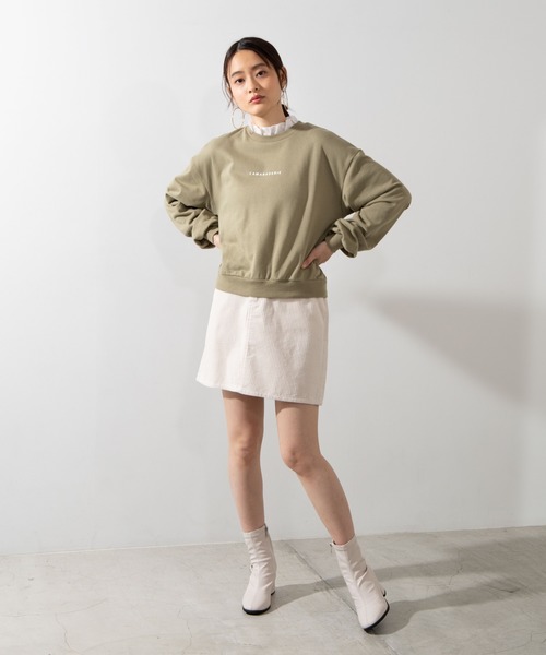 WEGO（ウィゴー）の「WEGO/フリルロゴスウェット（スウェット・レディース・ベージュ/ピンク/グリーン/アイボリー・FREE）」の18枚目の写真