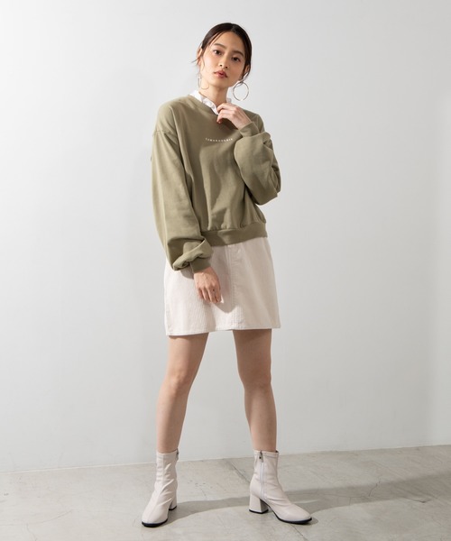 WEGO（ウィゴー）の「WEGO/フリルロゴスウェット（スウェット・レディース・ベージュ/ピンク/グリーン/アイボリー・FREE）」の19枚目の写真