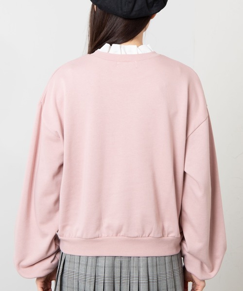 WEGO（ウィゴー）の「WEGO/フリルロゴスウェット（スウェット・レディース・ベージュ/ピンク/グリーン/アイボリー・FREE）」の12枚目の写真