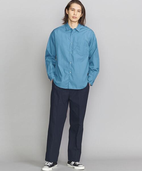 BEAUTY&YOUTH UNITED ARROWS（ビューティーアンドユースユナイテッドアローズ）の「BY コンパクト ブロード ワイドフォルム シャツ（シャツ/ブラウス・メンズ・ホワイト/ターコイズブルー・LARGE/X-LARGE/MEDIUM/SMALL）」の4枚目の写真