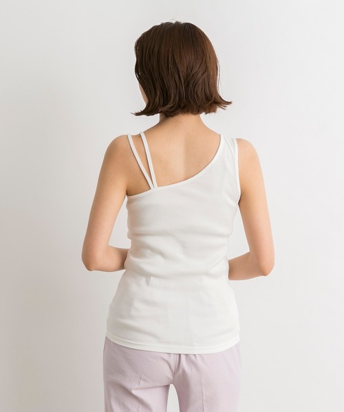 DouDou（ドゥドゥ）の「Wストラップ2WAYタンク（Tシャツ/カットソー・レディース・ライトグレー/オフホワイト/カーキ・FREE）」の20枚目の写真