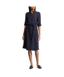 【RALPH LAUREN】ストライプ柄 フィット&フレア ニット ドレス RALPH LAUREN｜ストライプド コットン オックスフォード