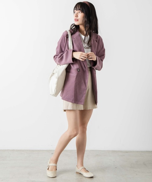 WEGO(ウィゴー)の「WEGO/【セットアップ対応商品】スウェードライクジャケット(テーラードジャケット・レディース・アイボリー/ブラウン/パープル/オリーブ・MEDIUM/SMALL)」の12枚目の写真