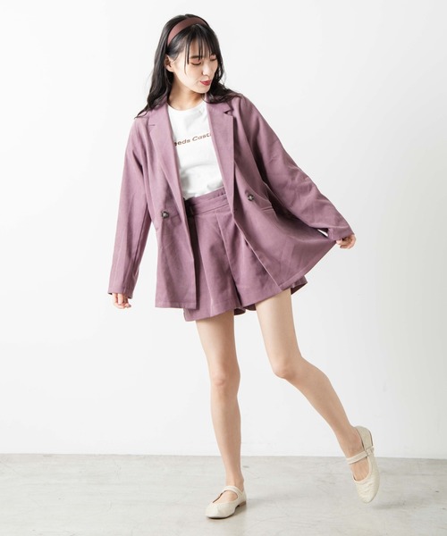 WEGO(ウィゴー)の「WEGO/【セットアップ対応商品】スウェードライクジャケット(テーラードジャケット・レディース・アイボリー/ブラウン/パープル/オリーブ・MEDIUM/SMALL)」の14枚目の写真