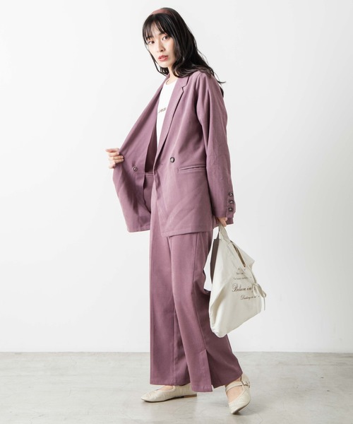 WEGO(ウィゴー)の「WEGO/【セットアップ対応商品】スウェードライクジャケット(テーラードジャケット・レディース・アイボリー/ブラウン/パープル/オリーブ・MEDIUM/SMALL)」の19枚目の写真