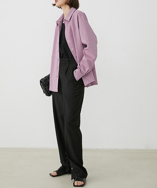 Fano Studios（ファノ ストゥディオズ）の「【Fano Studios】ストレートシルエット 裾スリットタック入りスラックス FQ20K021（スラックス・レディース・ブラック・S/M/L）」の9枚目の写真