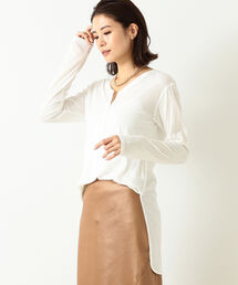BEAMS LIGHTS（ビームスライツ）の「BEAMS LIGHTS / 天竺 ヘンリーネック プルオーバー（Tシャツ/カットソー・レディース）」