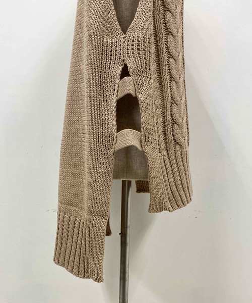 PICCIN(ピッチン)の「ケーブルバルキーベスト(ベスト・レディース・アイボリー/ブルーグレー/グレイッシュベージュ/ダークブラウン・M)」の17枚目の写真