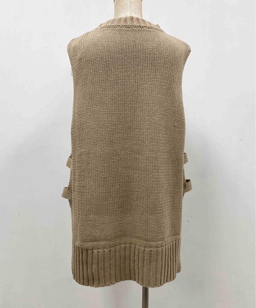 PICCIN(ピッチン)の「ケーブルバルキーベスト(ベスト・レディース・アイボリー/ブルーグレー/グレイッシュベージュ/ダークブラウン・M)」の15枚目の写真