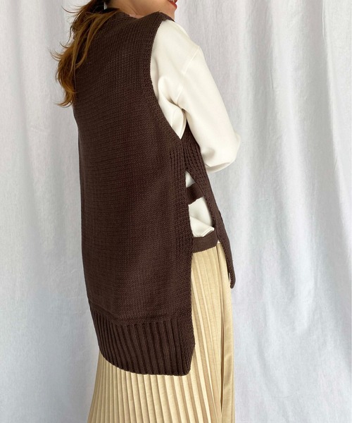 PICCIN(ピッチン)の「ケーブルバルキーベスト(ベスト・レディース・アイボリー/ブルーグレー/グレイッシュベージュ/ダークブラウン・M)」の7枚目の写真