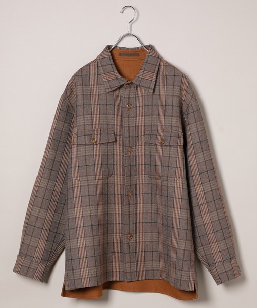 ADAM ET ROPE'(アダムエロペ)の「ダブルフェイスシャツBL(ブルゾン・メンズ・チャコールグレー/イエロー系その他3・M/L)」の8枚目の写真