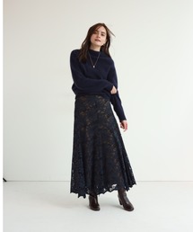 CADUNE カデュネ　今期　フレアスカート 黒　36 CADUNE（カデュネ）の「ギャザースカート（スカート）」 - WEAR