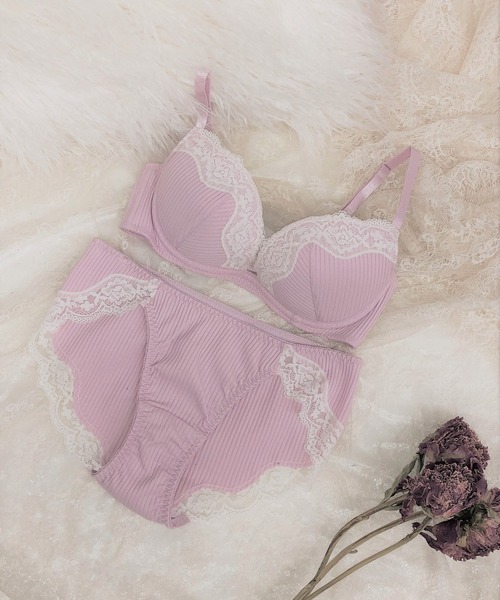 セール しっかり盛れる谷間メイクブラ ショーツセット リブレースブラジャー ショーツセットもりこれ ブラ ショーツ Peach John ピーチジョン のファッション通販 Zozotown