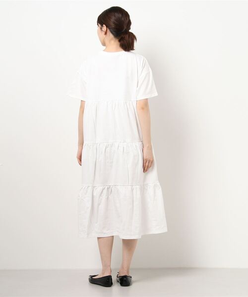 coca(coca)(コカ)の「半袖ティアードワンピース(ワンピース・レディース・ホワイト/ブラック・ONE SIZE)」の19枚目の写真