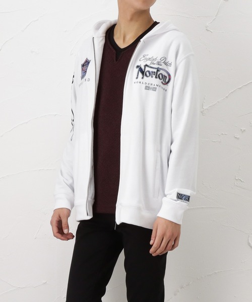 ブルースチールジップパーカー パーカー トップス セール パーカー Norton ノートン のファッション 待望 パーカー