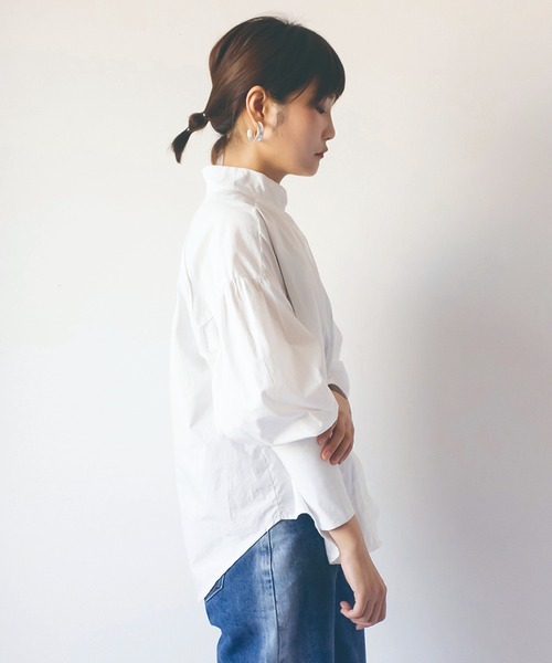 me+em select（ミームセレクト）の「スタンドカラーギャザーボリュームシャツ（シャツ/ブラウス・レディース・ホワイト/ベージュ・FREE）」の20枚目の写真