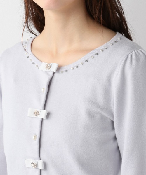 LODISPOTTO(ロディスポット)の「ジュエルリュバンカーディガン(カーディガン/ボレロ・レディース・ベビーピンク/ライトブルー/ネイビー/ホワイト・MEDIUM)」の7枚目の写真