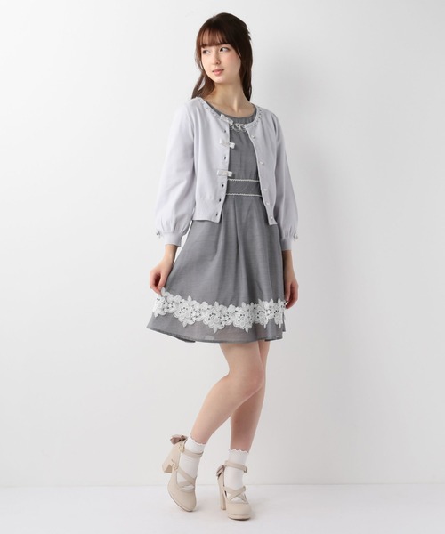 LODISPOTTO(ロディスポット)の「ジュエルリュバンカーディガン(カーディガン/ボレロ・レディース・ベビーピンク/ライトブルー/ネイビー/ホワイト・MEDIUM)」の5枚目の写真