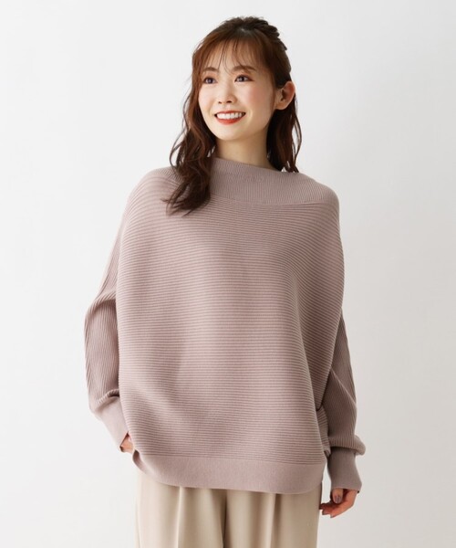 SHOO・LA・RUE（シューラルー）の「◆【もちもちタッチ】ワイドリブドルマンニット（ニット/セーター・レディース・ライトグリーン/アイボリー/グレー系その他/ベビーピンク/ライトベージュ/ライトオレンジ系・00）」の6枚目の写真