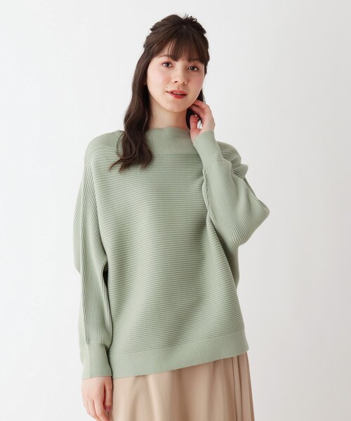 SHOO・LA・RUE（シューラルー）の「◆【もちもちタッチ】ワイドリブドルマンニット（ニット/セーター・レディース・ライトグリーン/アイボリー/グレー系その他/ベビーピンク/ライトベージュ/ライトオレンジ系・00）」の5枚目の写真