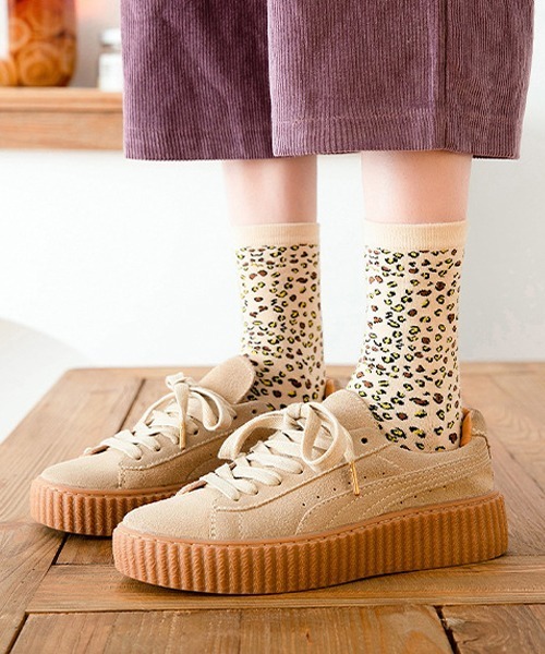 セール F D カラーレオパードソックス ソックス 靴下 Fun Daily ファンアンドデイリー のファッション通販 Zozotown