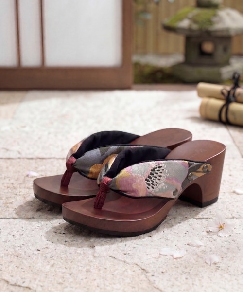 mizutori 水鳥工業 hitete ハイテテ ヒールのある下駄 ヒール高 6.5cm