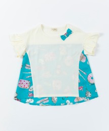 trois lapins kp（トロワラパンケーピー）の「コスメ柄　切替え半袖Tシャツ(140-150cm)（Tシャツ/カットソー・キッズ）」