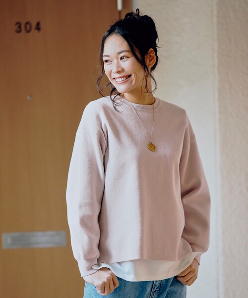 pink adobe（ピンクアドベ）の「◆【M-3L/オーガニックコットン】ニット（ニット/セーター・レディース・レモンイエロー/ベビーピンク/ライトブルー/ベージュ/アイボリー系2・44/40/38/42）」の12枚目の写真