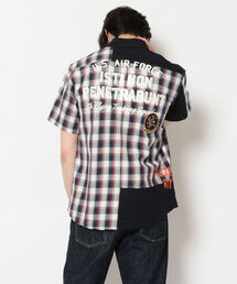 AVIREX | 半袖 リメイク パッチドシャツ/S/S CHECK REMAKE PATCHED SHIRT(シャツ/ブラウス)