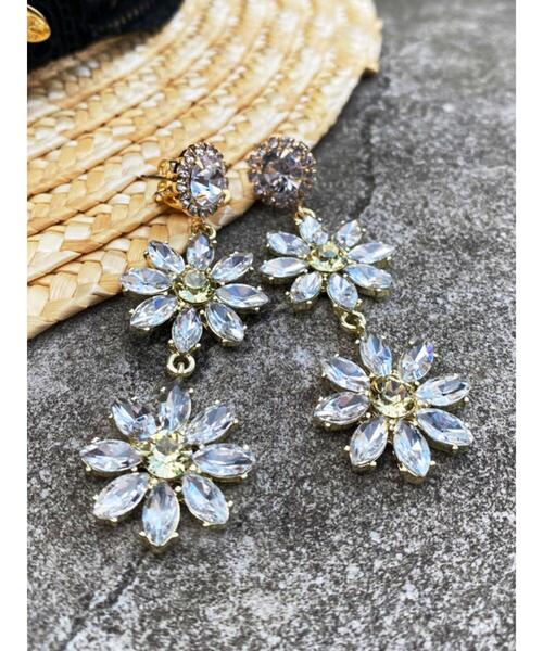 Honey Salon（ハニーサロン）の「ビジューデイジーピアス（ピアス（両耳用）・レディース・クリア・FREE）」の12枚目の写真