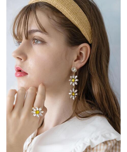 Honey Salon（ハニーサロン）の「ビジューデイジーピアス（ピアス（両耳用）・レディース・クリア・FREE）」の15枚目の写真