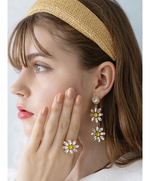 Honey Salon（ハニーサロン）の「ビジューデイジーピアス（ピアス（両耳用）・レディース・クリア・FREE）」の4枚目の写真