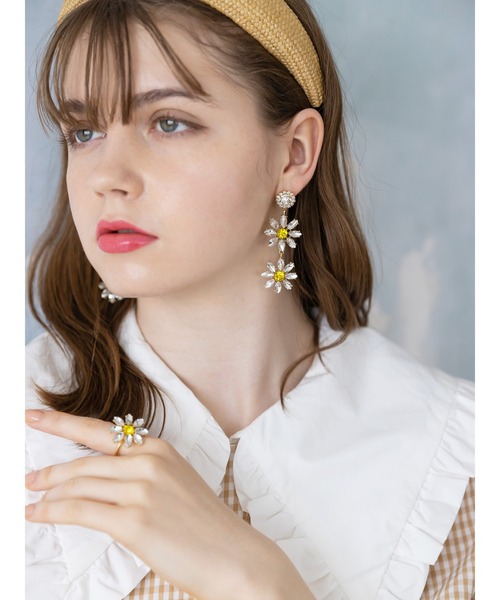 Honey Salon（ハニーサロン）の「ビジューデイジーピアス（ピアス（両耳用）・レディース・クリア・FREE）」の6枚目の写真