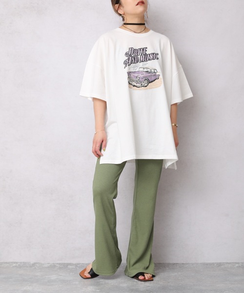 ap retro(アプレトロ)の「ヴィンテージカープリントオーバーTEE【ZOZO限定アイテム】(Tシャツ/カットソー・レディース・アイボリー/オフホワイト/スミクロ・FREE)」の13枚目の写真