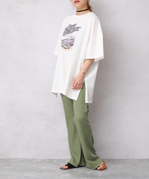 ap retro(アプレトロ)の「ヴィンテージカープリントオーバーTEE【ZOZO限定アイテム】(Tシャツ/カットソー・レディース・アイボリー/オフホワイト/スミクロ・FREE)」の15枚目の写真