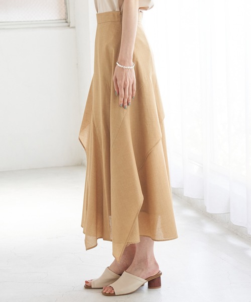 ROPE' PICNIC（ロペピクニック）の「ランダムヘムフリルスカート（スカート・レディース・カーキ/ピンク/ダークラベンダー/キャメル・40/38）」の11枚目の写真