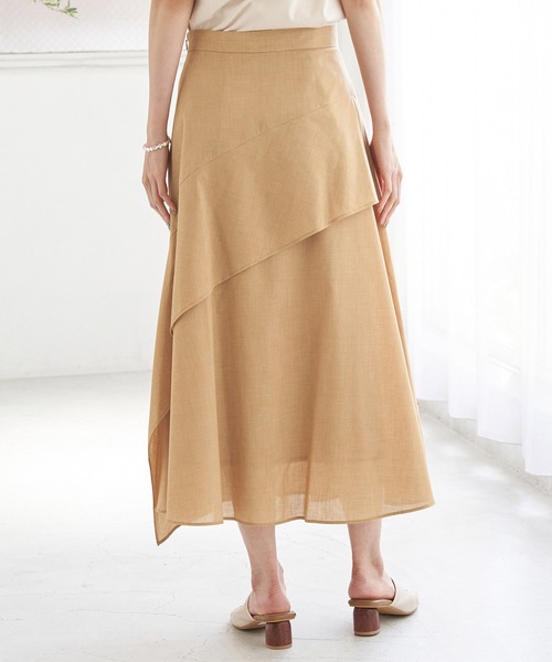 ROPE' PICNIC（ロペピクニック）の「ランダムヘムフリルスカート（スカート・レディース・カーキ/ピンク/ダークラベンダー/キャメル・40/38）」の13枚目の写真