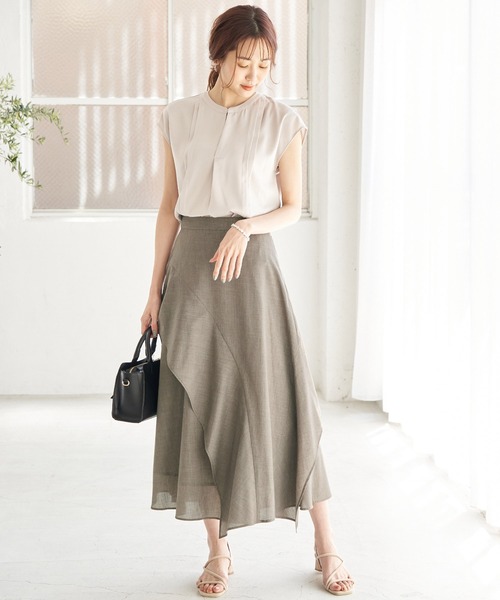 ROPE' PICNIC（ロペピクニック）の「ランダムヘムフリルスカート（スカート・レディース・カーキ/ピンク/ダークラベンダー/キャメル・40/38）」の10枚目の写真