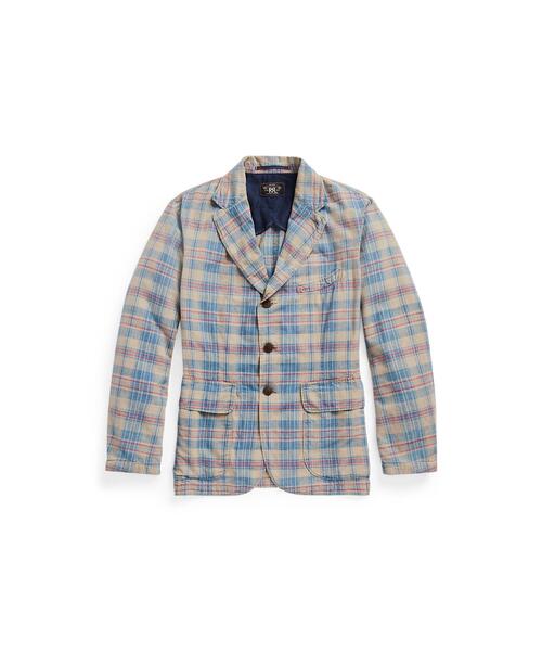 RRL インディゴ プラッド スポーツ コート チェック テーラードジャケット