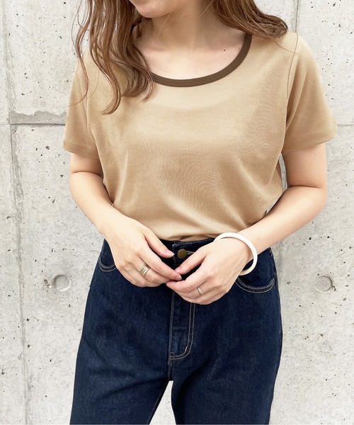 apres jour clair（アプレジュールクレア）の「【apres jour clair】リンガーTシャツ【ZOZOTOWN限定アイテム】（Tシャツ/カットソー・レディース・ブラウン系その他/ベージュ/アイボリー・X-LARGE/フリー）」の19枚目の写真