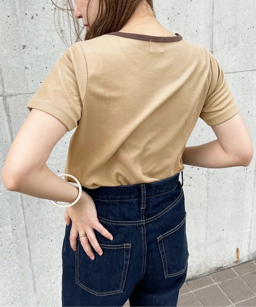 apres jour clair（アプレジュールクレア）の「【apres jour clair】リンガーTシャツ【ZOZOTOWN限定アイテム】（Tシャツ/カットソー・レディース・ブラウン系その他/ベージュ/アイボリー・X-LARGE/フリー）」の21枚目の写真
