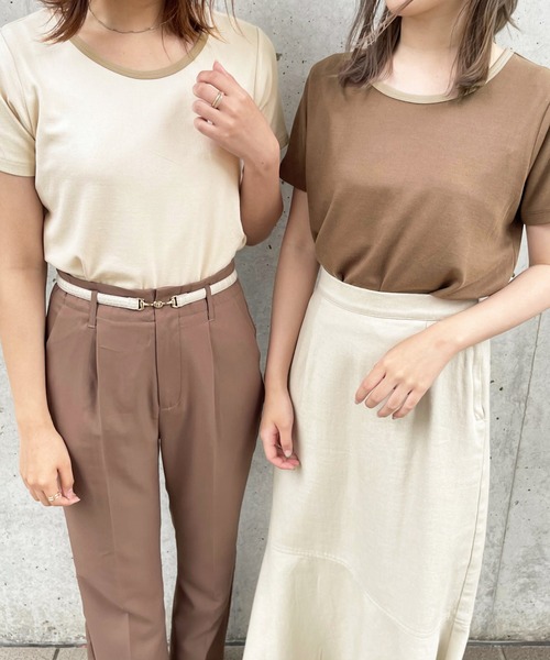 apres jour clair（アプレジュールクレア）の「【apres jour clair】リンガーTシャツ【ZOZOTOWN限定アイテム】（Tシャツ/カットソー・レディース・ブラウン系その他/ベージュ/アイボリー・X-LARGE/フリー）」の11枚目の写真